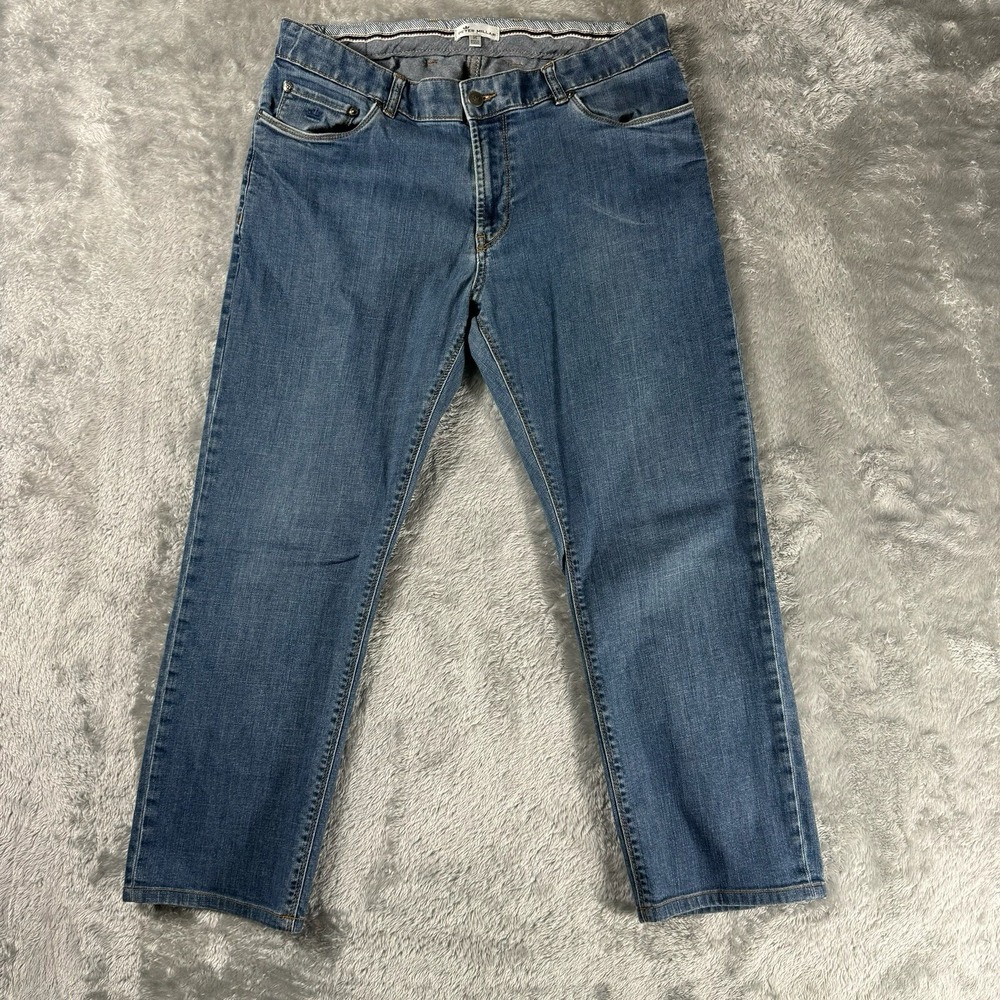 Peter Millar Jeans Mens 35 (fits 33 ) Blue Pilot Mill Denim Pants Stretch